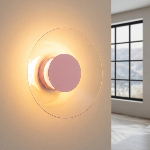 Nástěnné svítidlo ASTRO růžové LED moderní do obývacího pokoje 28 cm