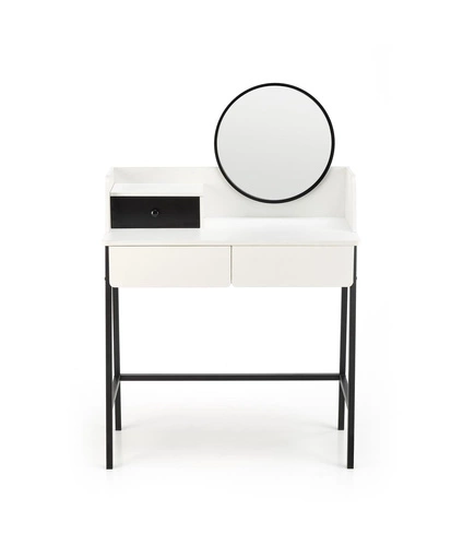 Moderní toaletní stolek s zrcadlem a zásuvkami Sonia bílý do ložnice Intesi 80 cm