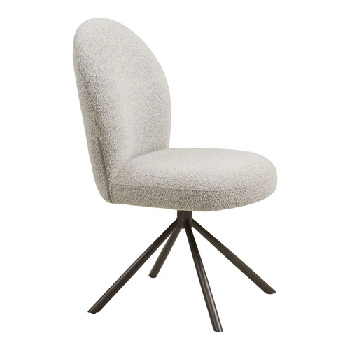 Židle Lana otočná bouclé písková do jídelny a obýváku moderní