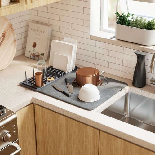 Sušička nádobí s podložkou UDry šedá