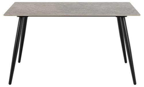 Jídelní stůl Wicklow 140x80 šedá keramická deska moderní na černých nohách Actona