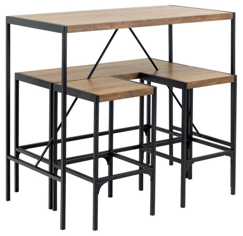 židle barováBahamský set barový stůl a y rustikální dubové dřevo