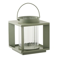 Zahradní lucerna Lohals zelená sklo a kov dekorativní na terasu a balkon