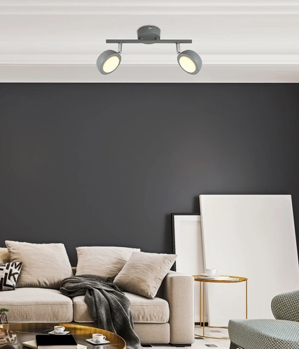 Moderní stropní LED svítidlo Mild šedé 2bodové nastavitelné do obýváku a ložnice