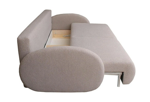 Rozkládací pohovka Andi s úložným prostorem a funkcí spaní béžová skandinávský styl do obýváku