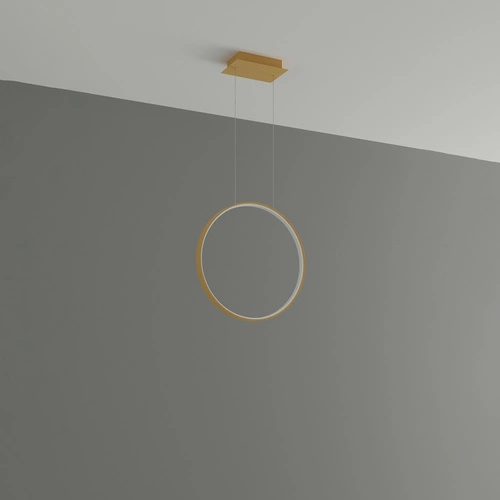 Závěsné LED svítidlo RIO 55 moderní zlaté do obýváku a jídelny průměr 55 cm