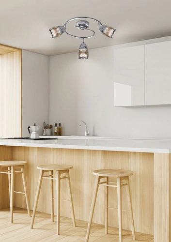 Spirálová stropní lampa Milton 3x10W E14 chrom