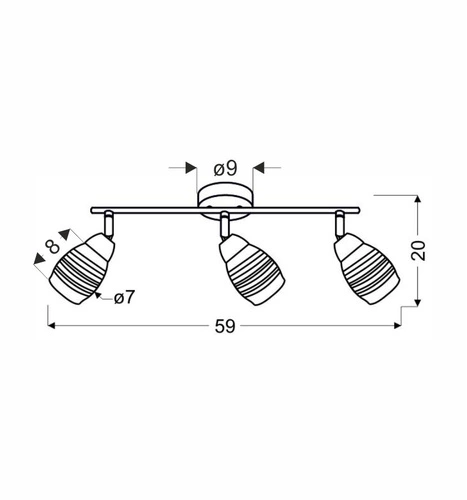 Stropní svítidlo Milton moderní chromované 3bodové nastavitelné do obýváku a kuchyně