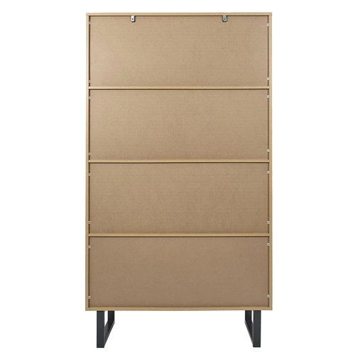 Knihovna Calypso přírodní loftová se skříňkou a policemi do obýváku Intesi 180x100 cm