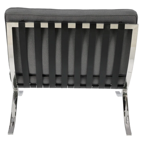 Relaxační křeslo BA1 inspirované Barcelona do obýváku glamour látka antracit chrom