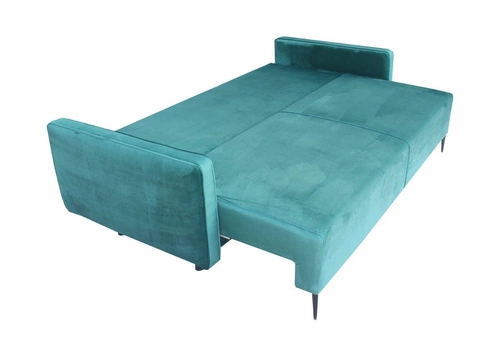 Rozkládací pohovka Arosa s úložným prostorem a funkcí spaní, zelený samet, do obýváku Intesi