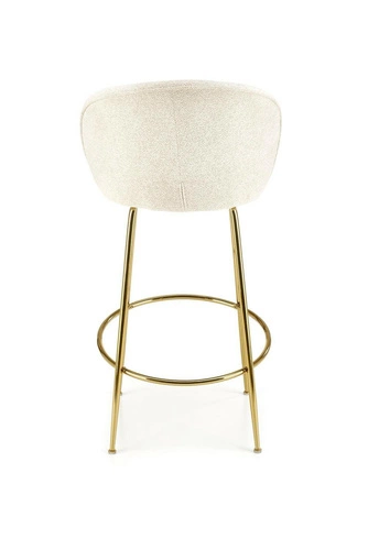 Barová židle Paloma krémová s opěrkou glamour na zlatých nohách do kuchyně a jídelny 75 cm