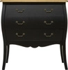 Komoda Chrysa černá se zásuvkami glamour na nožkách 74 cm do ložnice Atmosphera