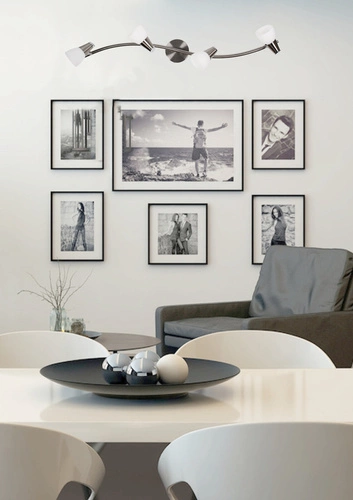 Stropní svítidlo Selia 4bodové nastavitelné skleněné do obývacího pokoje a ložnice stříbrné