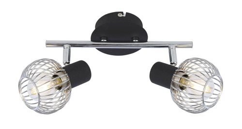 Moderní stropní lampa Oslo černý chrom nastavitelná do obýváku nebo ložnice 2bodová