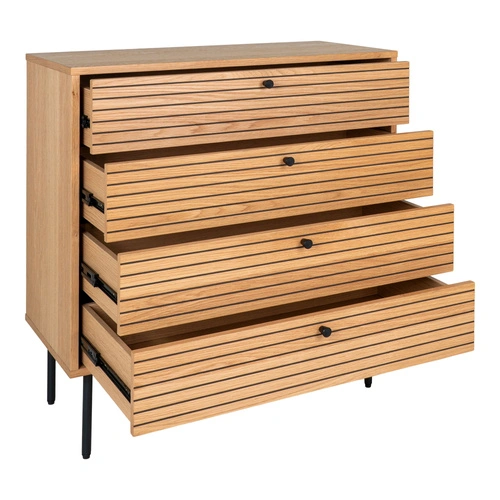 Kyoto skandinávní komoda se zásuvkami dub dýha do obýváku 80 cm