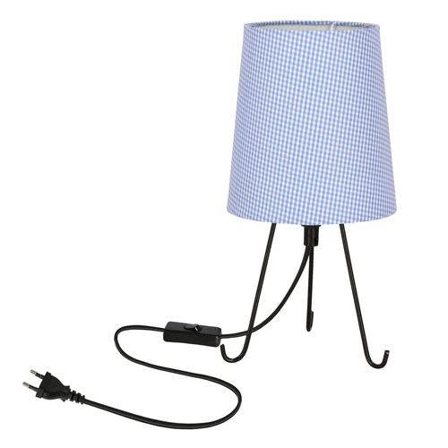 Noční lampička do ložnice moderní Smally modrý stínidlo černý podstavec CANDELLUX