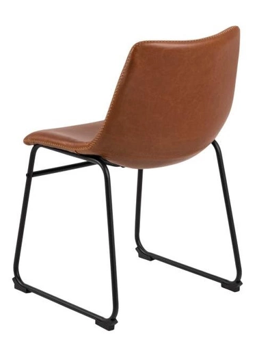 Jídelní židle Oregon Actona čalouněná ekokůže hnědá na černých lyžinách moderní