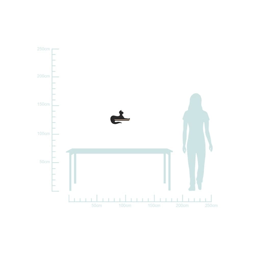 Nástěnné LED světlo Cat černé dřevěné do dětského pokoje klasické dekorativní 26 cm