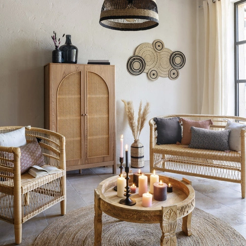 Kulatý konferenční stolek Gypsy mango dřevo 74 cm boho do obýváku Atmosphera