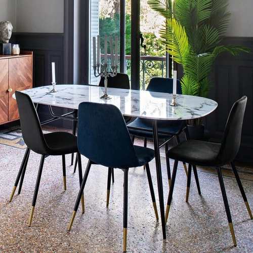 Čalouněná jídelní židle Tyka černá Atmosphera moderní s kovovými nohami