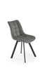 Čalouněná židle Giselda šedá do jídelny a obývacího pokoje moderní na černých nohách Intesi
