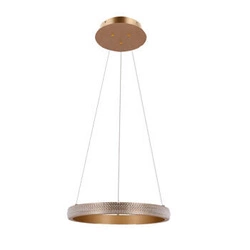 Závěsná lampa Hashim 40cm zlatá 22W LED čiré krystaly
