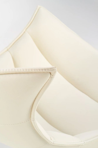 Otočná křeslo Falvio bílá kožená do obýváku moderní industriální Intesi