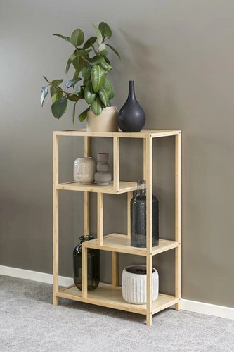 Bambusová knihovna Moso Actona 3 police přírodní do obýváku ve skandinávském stylu