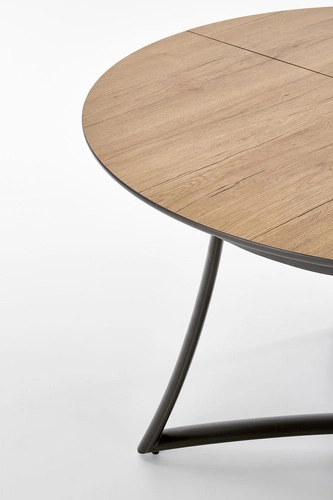 Rozkládací kulatý jídelní stůl Mira loft dub přírodní 118–148 cm Intesi