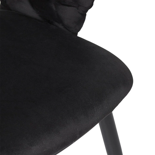 Čalouněná sametová židle Sawyer černá s područkami do jídelny a obývacího pokoje Intesi