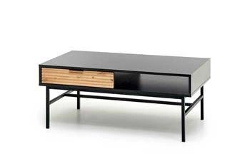 Obdélníkový konferenční stolek Nihala 110x60 cm loftový černý s policí do obýváku Intesi