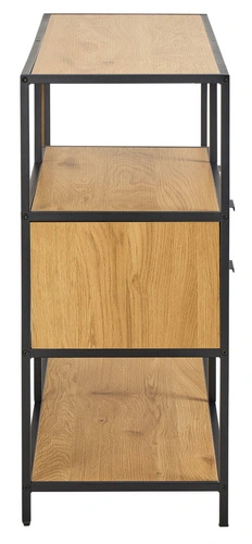 Knihovna Seaford V loftová se zásuvkami divoký dub/černá