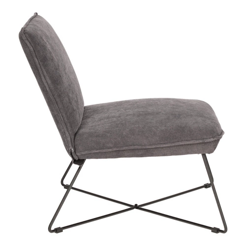 Šedé křeslo Moana z manšestru do obýváku moderní skandinávský snadno čistitelný