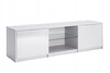 TV stolek Merle 179 cm bílý lesk moderní s policemi do obýváku pod televizi