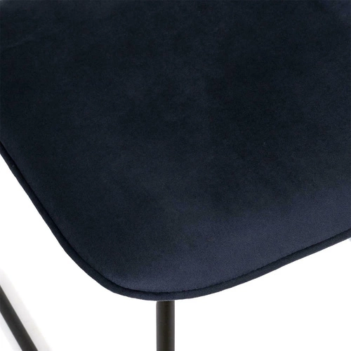 Čalouněná židle Adele Intesi sametová modrá na lyžinách moderní do jídelny