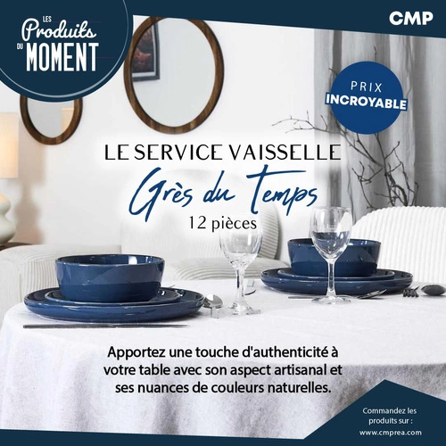 Moderní modrá jídelní sada Temp pro 4 osoby do jídelny