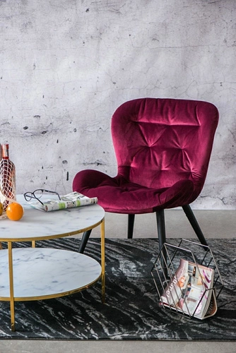 Kulatý konferenční stolek Alisma skleněný glamour s policí bílý a zlatý do obýváku 80 cm