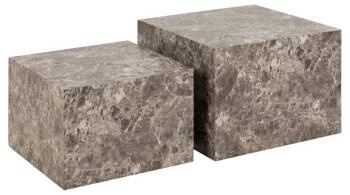 Sada 2 konferenčních stolků Dice hnědý mramor loftový čtvercový do obýváku Actona