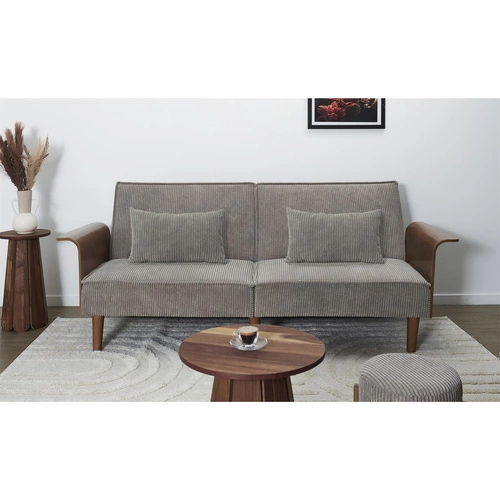 Rozkládací pohovka Scott šedá manšestrová 3místná s polohovatelným opěradlem do obýváku Intesi