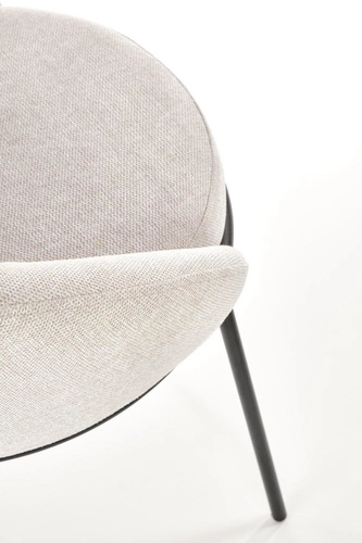 Čalouněná židle Eggy Intesi béžová s područkami na černých nohách do jídelny a obýváku