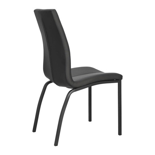 Čalouněná jídelní židle z ekokůže Asama Actona černá, moderní na kovových nohách