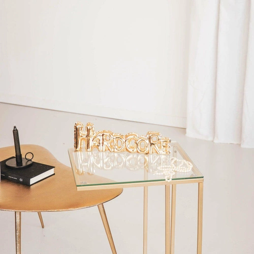 Dekorativní figurka Hardcore balonová zlatá moderní do obýváku HV decor 33 cm