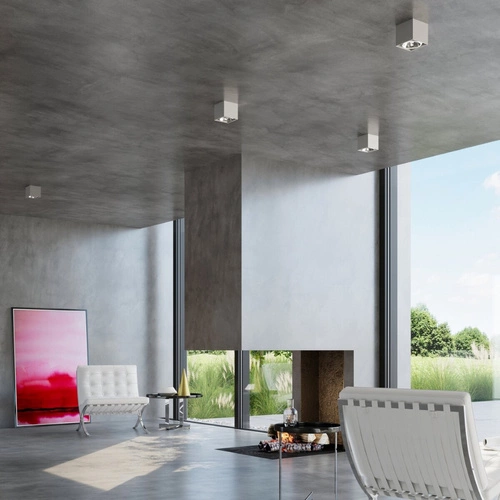 Šedý čtvercový stropní svítidlo BLAKE moderní kovové do kuchyně a obýváku Sollux 12x12 cm