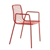 Kovová židle Summer červená s područkami moderní na zahradu a terasu SCAB Design