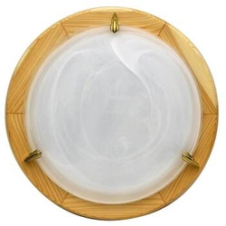 Stropní svítidlo Duna kulaté skleněné bílé borovice 40 cm do obýváku, kuchyně a ložnice