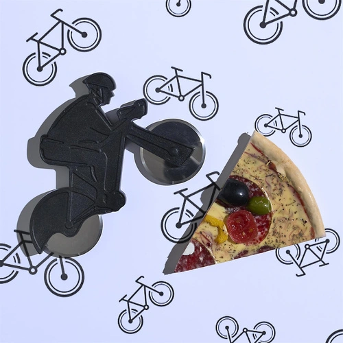Intesi Kolarz černý kovový ostrý cyklistický nůž na pizzu