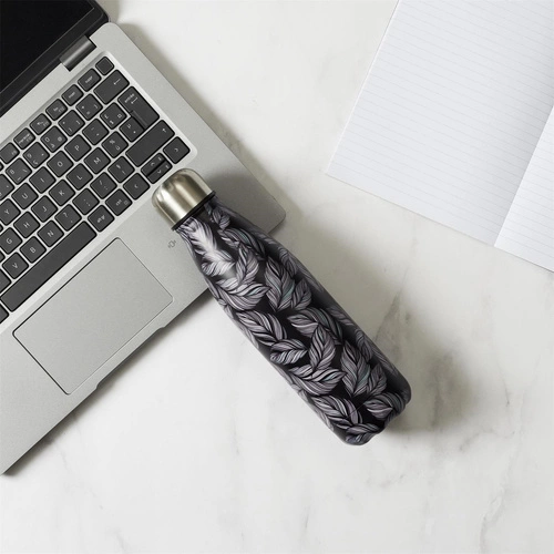 Květinová termoláhev černá 500ml