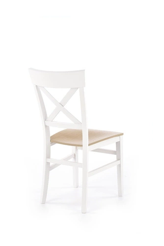 Dřevěná jídelní židle Tutti Intesi bílý dub vintage rustikální s opěrkou