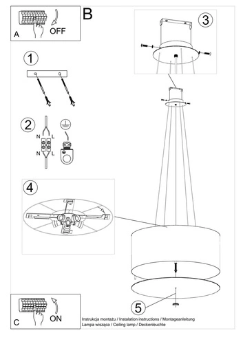Moderní černý lustr Otto 60 stropní svítidlo do obýváku, jídelny a ložnice